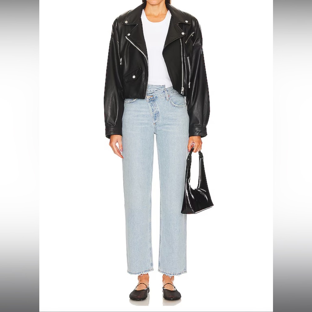 AGoldE Criss Cross Straight Leg Light Wash Denim - size 27